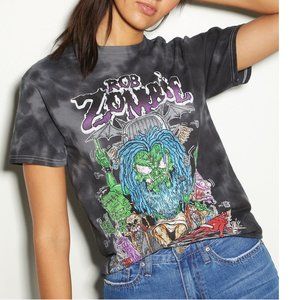 Rob Zombie Bapho Censored metal rock Tie Dye Official Boyfriend T-Shirt M NWT